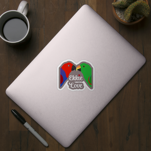Eclectus Male Female Love Heart by Einstein Parrot
